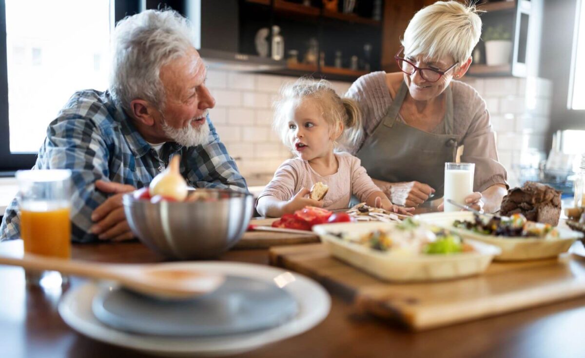 Happy grandparents with grandchildren