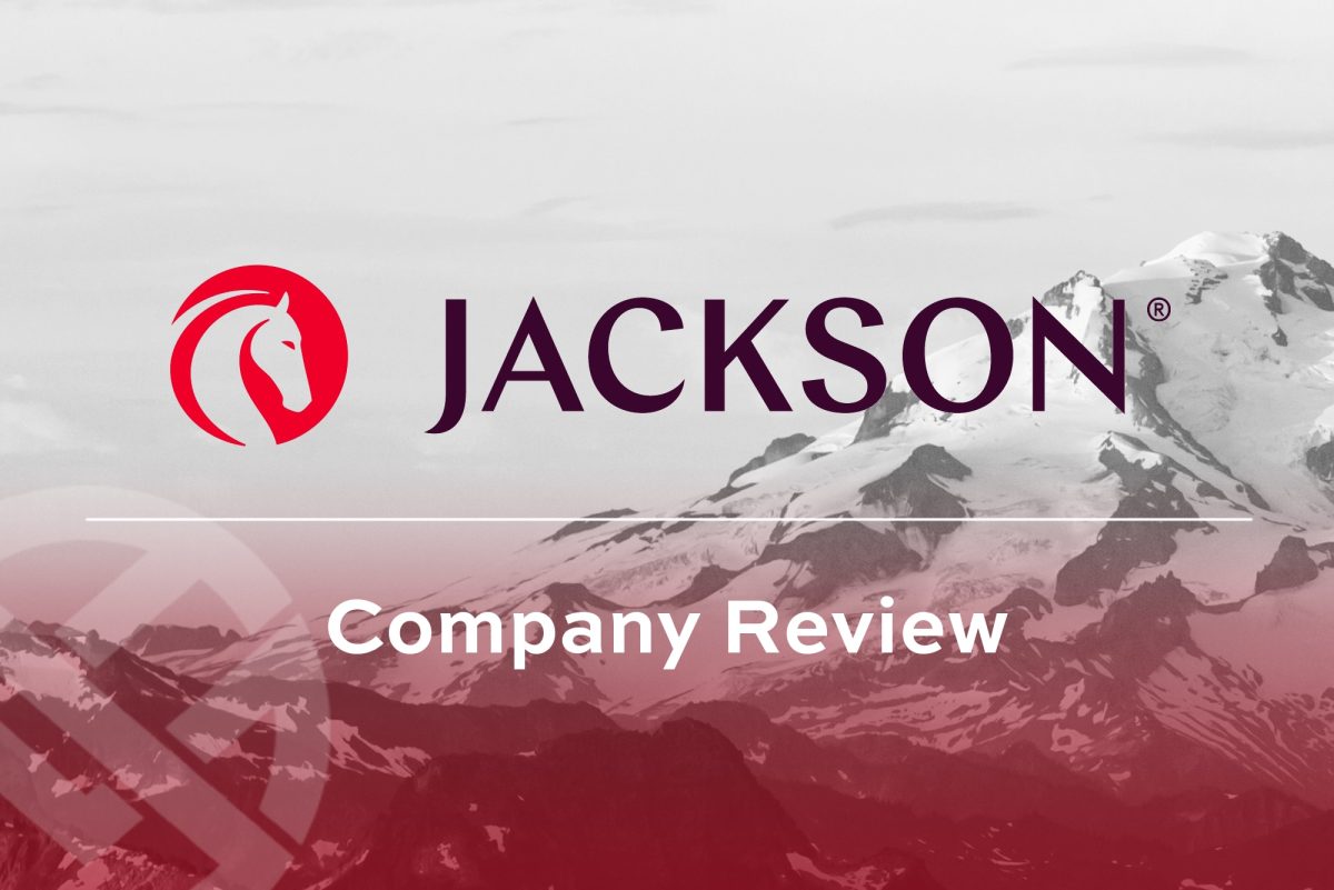 Jackson Company Review with jackson logo and mountains in background.